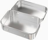 6 Pcs Metal Hinged Tin Box Container Mini Portable Small Storage Container Kit with Lid for Home Storage 3.7x2.3x0.8 Inch, Silver